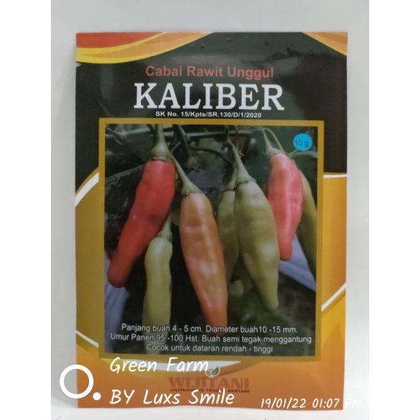 Original CRM KALIBER Cabe Rawit Merah Kaliber Buah Lebat Kemasan 1gr Original Pabrik Cabe Kaliber wi