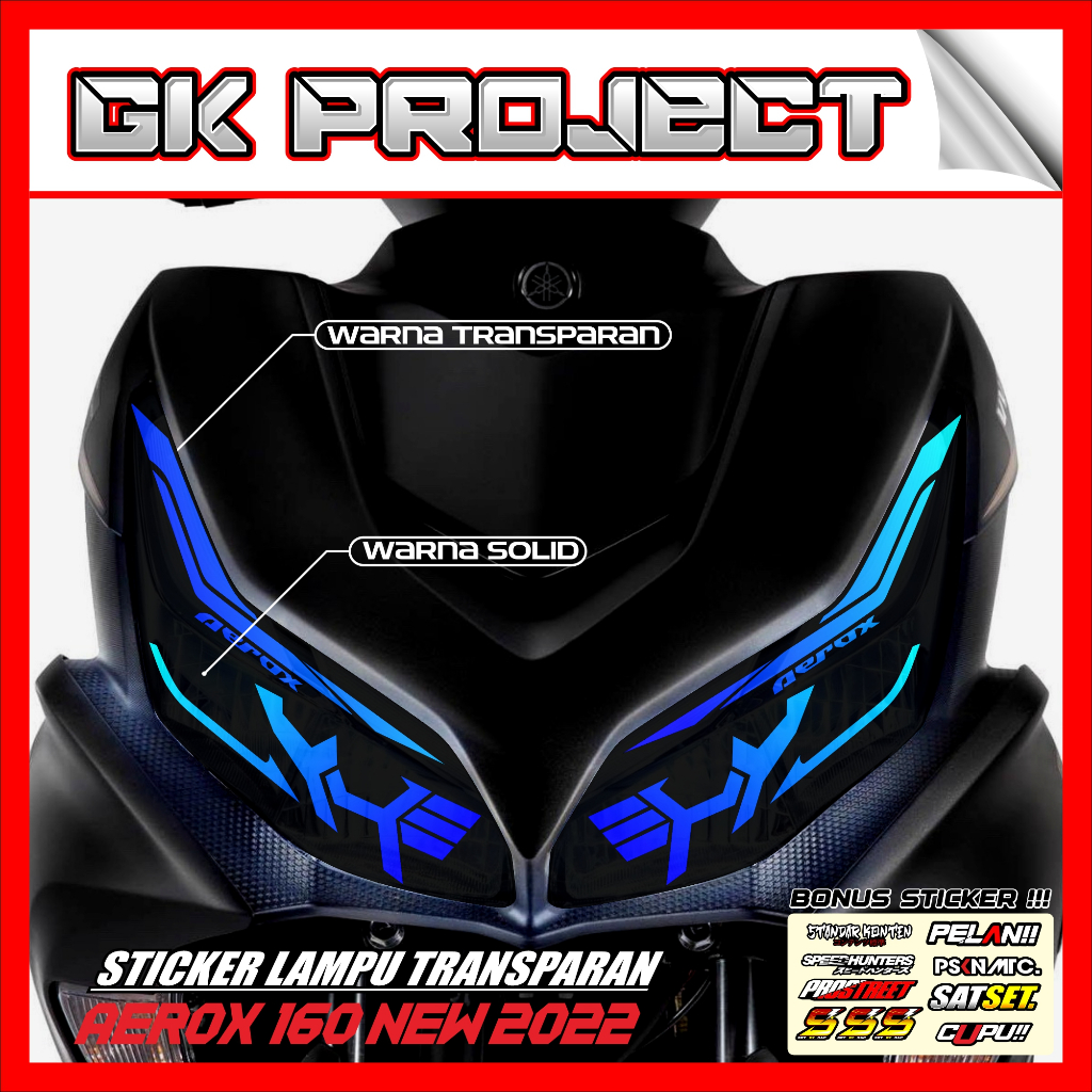 Stiker Lampu AEROX 160 | Stiker Variasi Lampu Alis Motor YAMAHA AEROX 160 New | Stiker Alis AEROX Rg