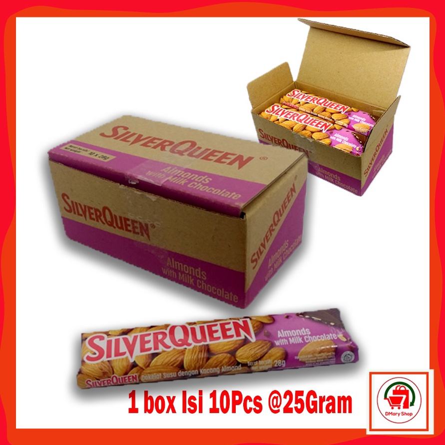 

PROMO HARI INI Silverqueen Almonds Cashews Milk Chocolate 1 Box Isi 1Pcs 25Gram grosir