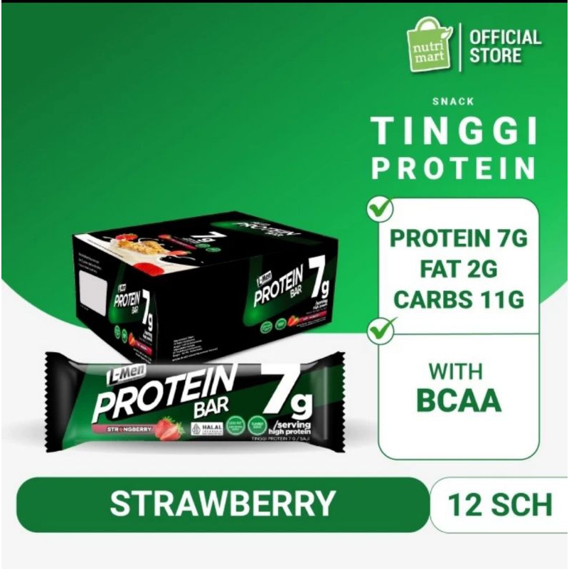 

L-MEN protein bar crunchy chocolate whey protein 7g 1 box isi 12pcs