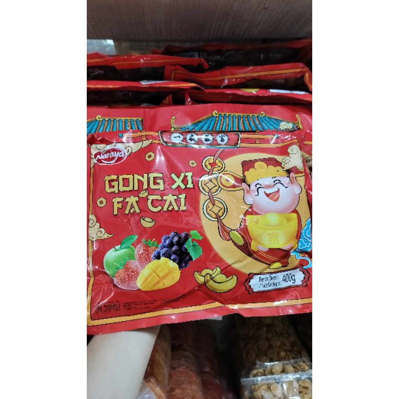 

Edisi imlek Naraya Soft candy Jelly buah assorted bentuk yuan bao 400g