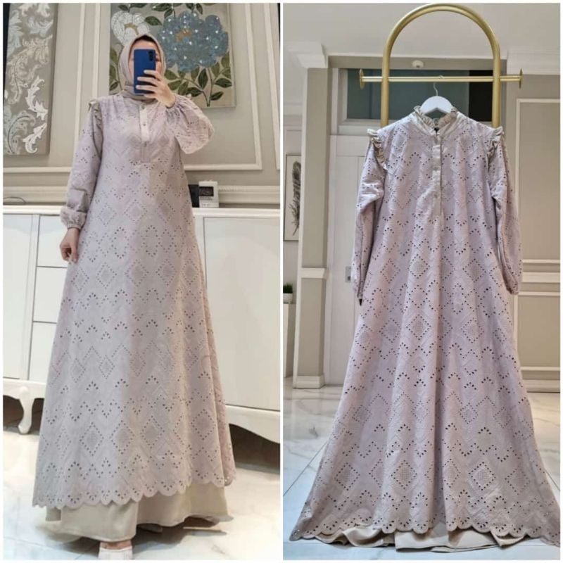 Gamis katun bordir mix armanisilk Ori by Edness kayla