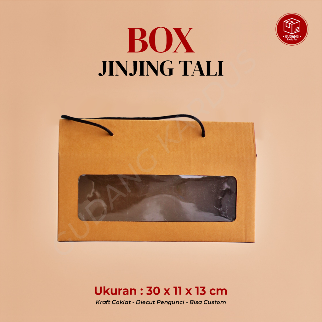 

Box Jinjing Tali (30 x 11 x 13 cm) Jinjing Tali/Kardus/Karton/Polos/Box/Jinjing/Handle Box/Kuker