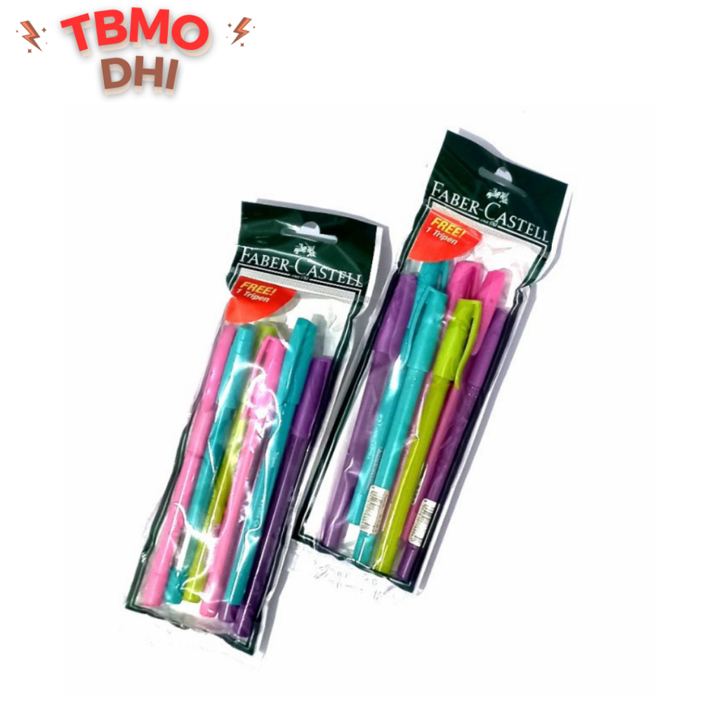 

Pulpen Tripen Faber Castell / Mix Barrel Pouch isi 6 Pcs