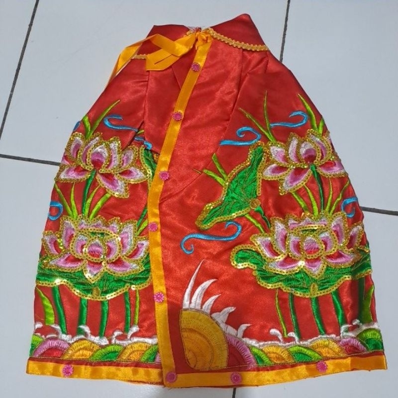 baju jubah patung dewi kwan im merah 16 inch