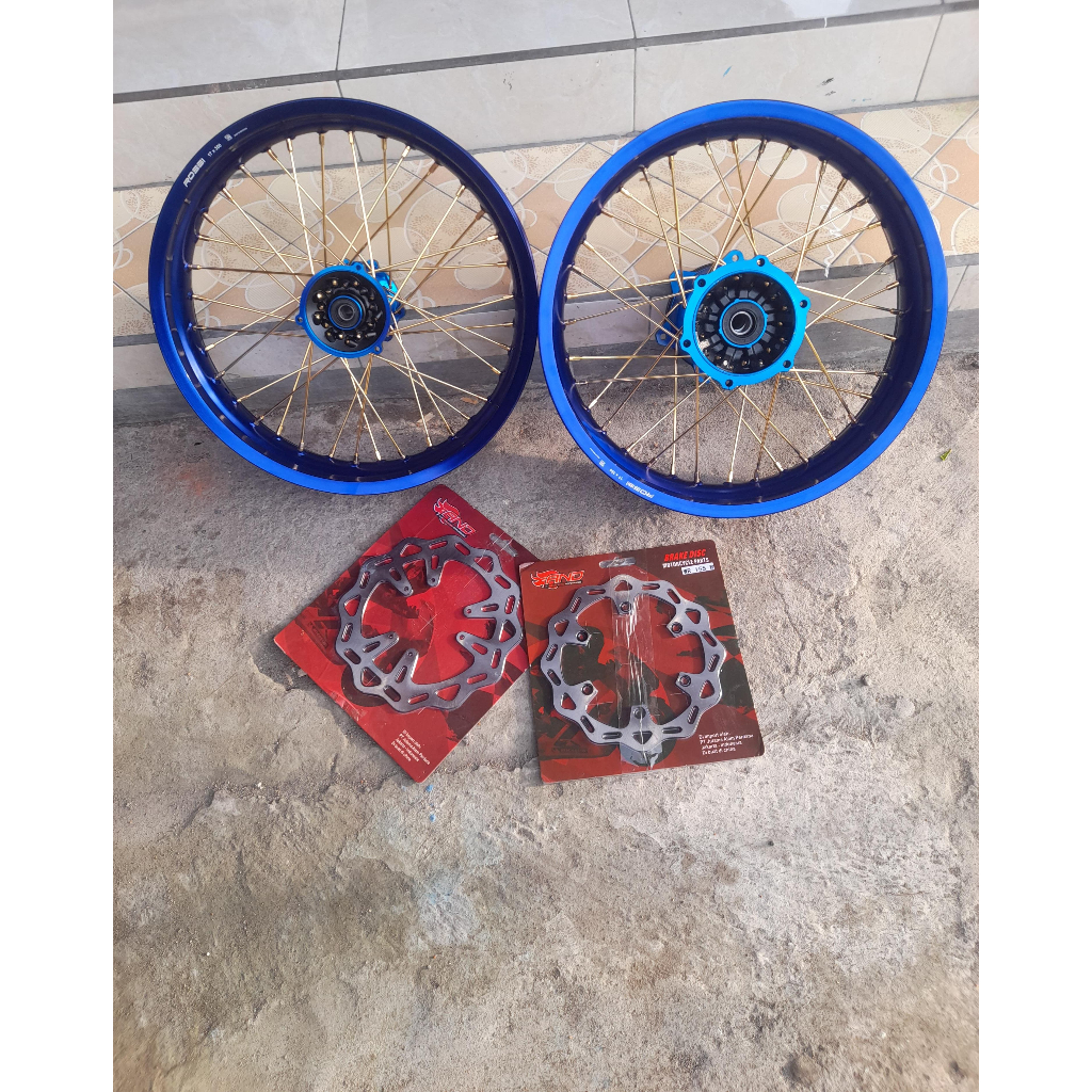 velg set supermoto yamaha wr155 ring 17 velg sumo wr 155 ukur 300 350 + Piringan