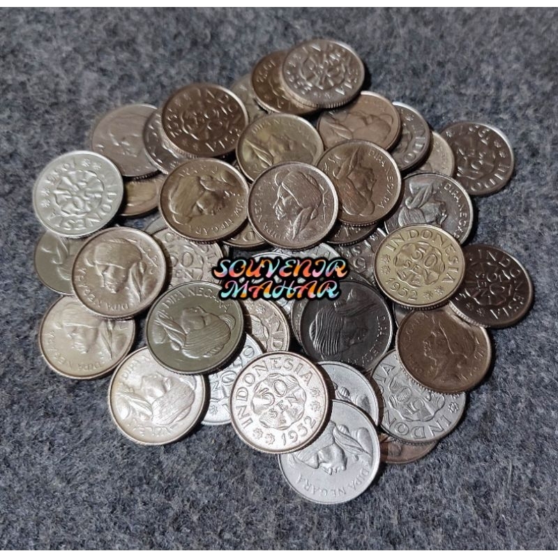 ( PENGGANTI 1 RUPIAH ) Uang koin kuno 50 sen diponegoro uang jadul 50 sen mahar nikah 2024 24 rupiah