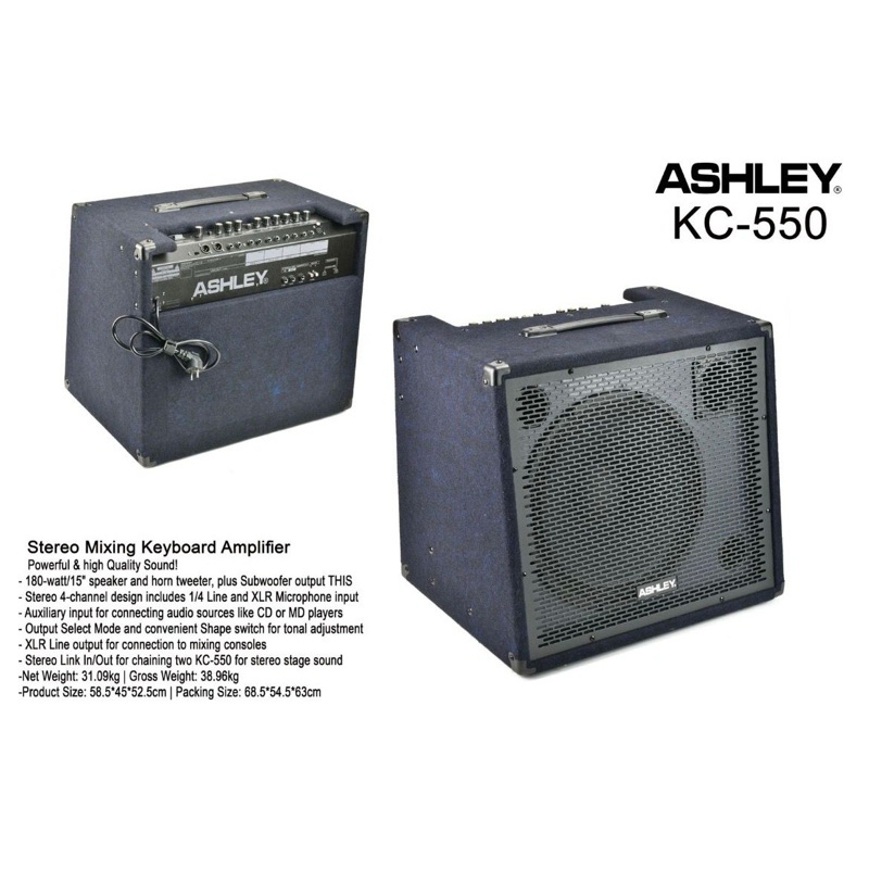 Amplifier Keyboard Ashley KC550 Original Ampli Keyboard KC 550
