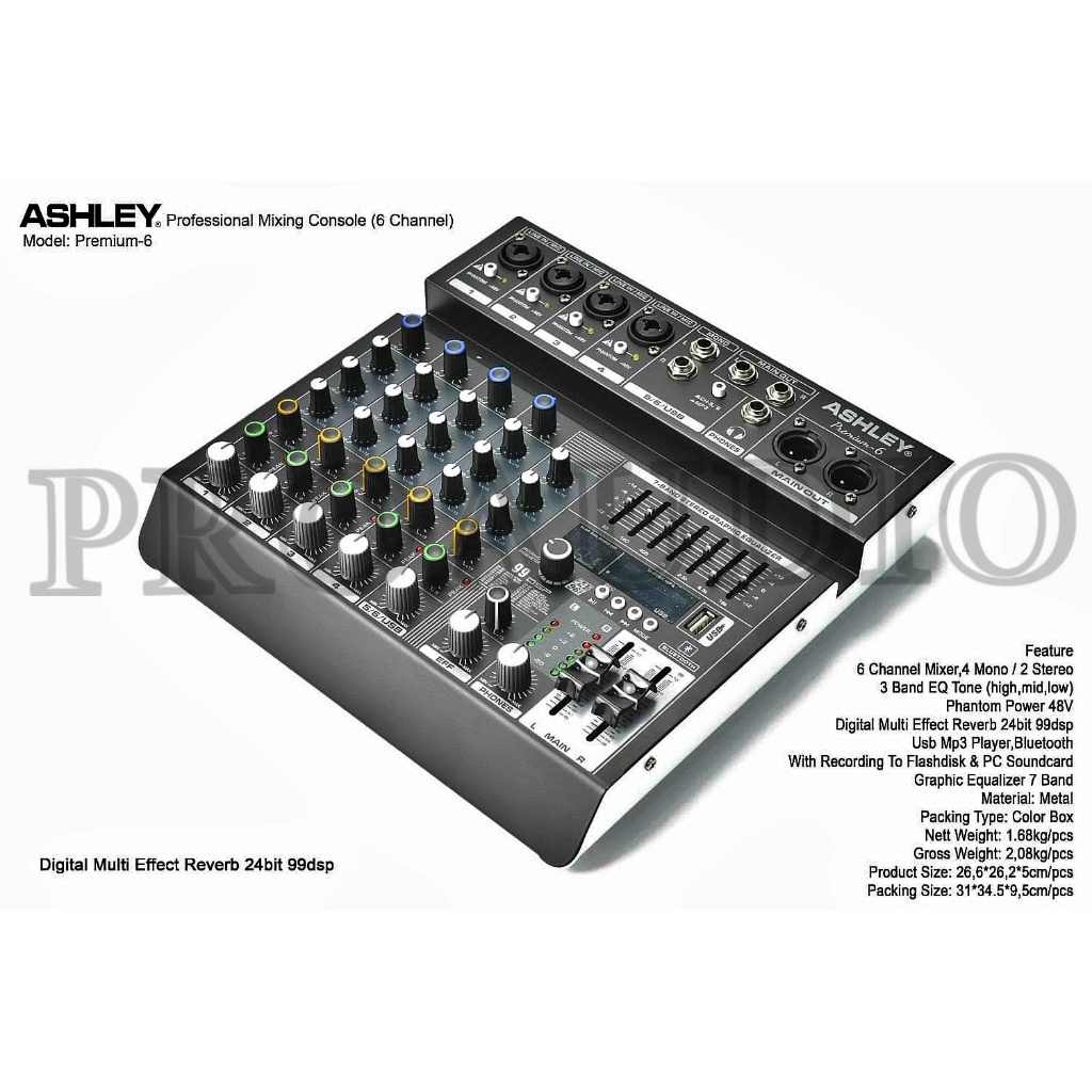 Mixer Audio Ashley 6 Channel Premium 6 Premium6 Original