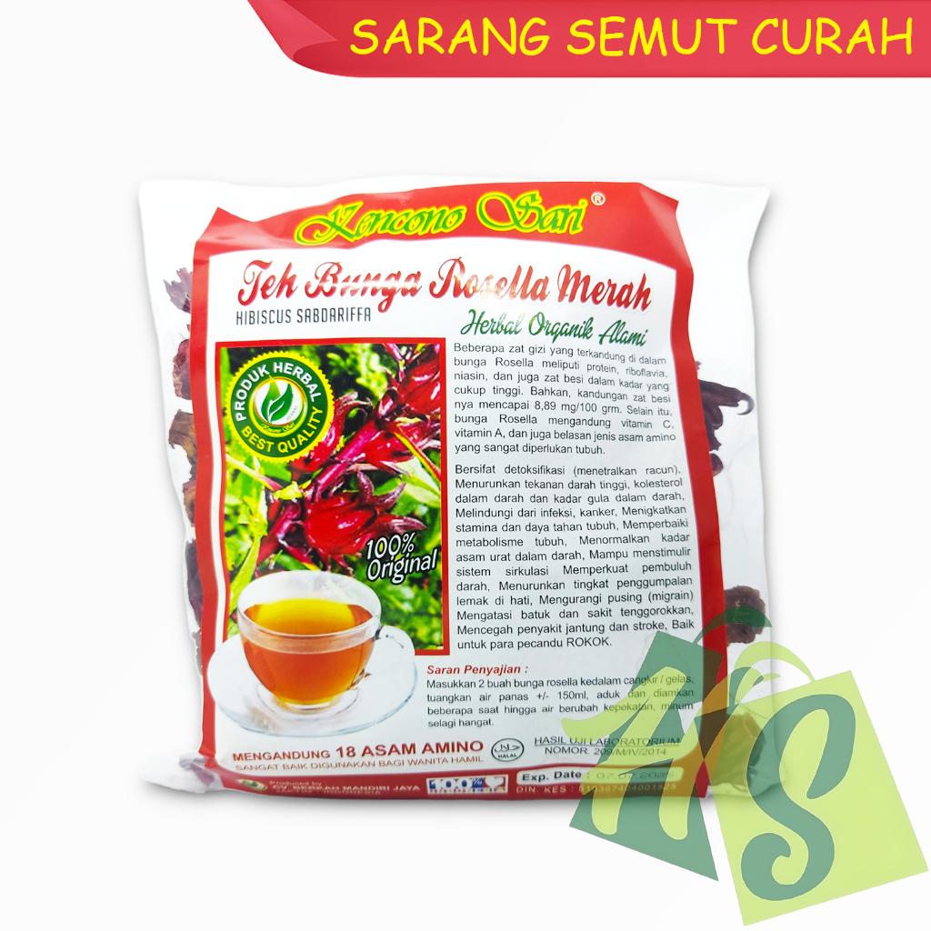 

Teh SEDUH Bunga Rosella Merah Rosela Kencono Sari Herbal Asli Original