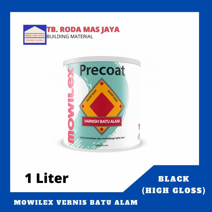 Vernish/Cat Pelapis Batu Alam Natural Mowilex Kaleng @1 Liter/Vernish/Cat Pelapis batu Alam Black Mo