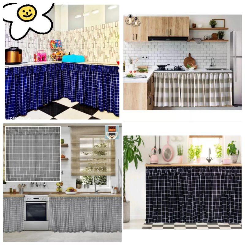 GORDEN KOLONG DAPUR MOTIF KOTAK KOTAK