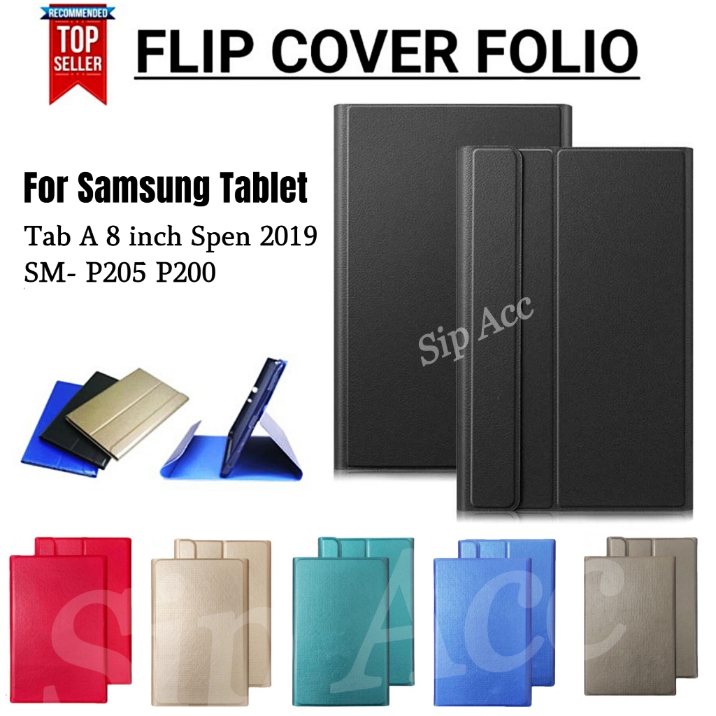 Samsung Tab A8 2019 With S Pen P200 P205 Flip Case Sarung Tab Casing Stand Book Cover Tablet / Folio Cover