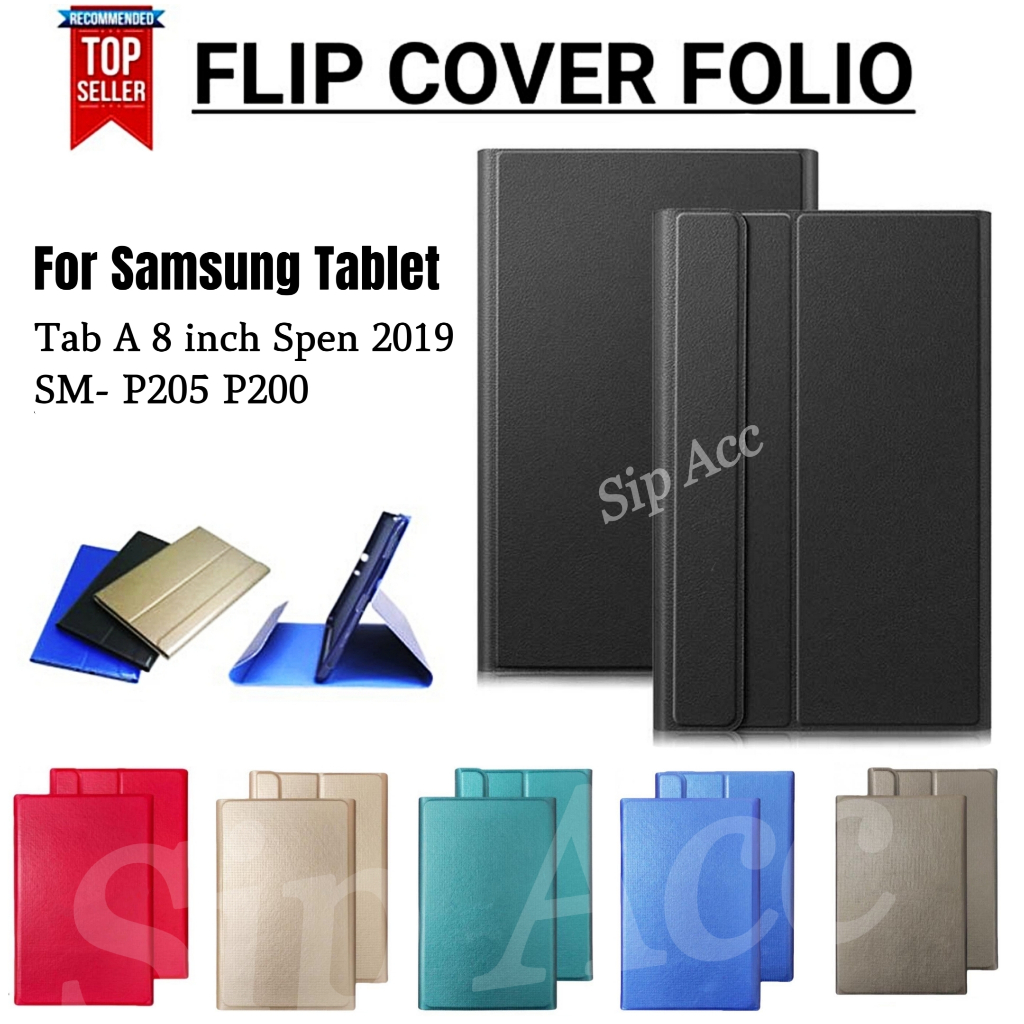 Samsung Tab A8 2019 With S Pen P200 P205 Flip Case Sarung Tab Casing Stand Book Cover Tablet / Folio