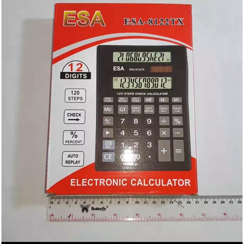 

Calculator Esa 8122 2 Layar Kalkulator Hitung Kalkulator Check 12 Digit Ukuran Besar Murah 2 layar bagus banget