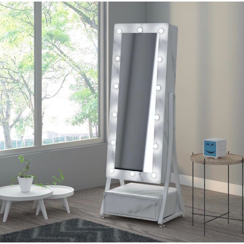 meja rias/meja rias kaca panjang/standing mirror/meja marble/kaca panjang