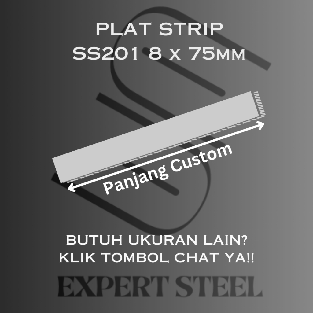 PLAT STRIP STAINLESS 201 8 X 75 X 0,50M