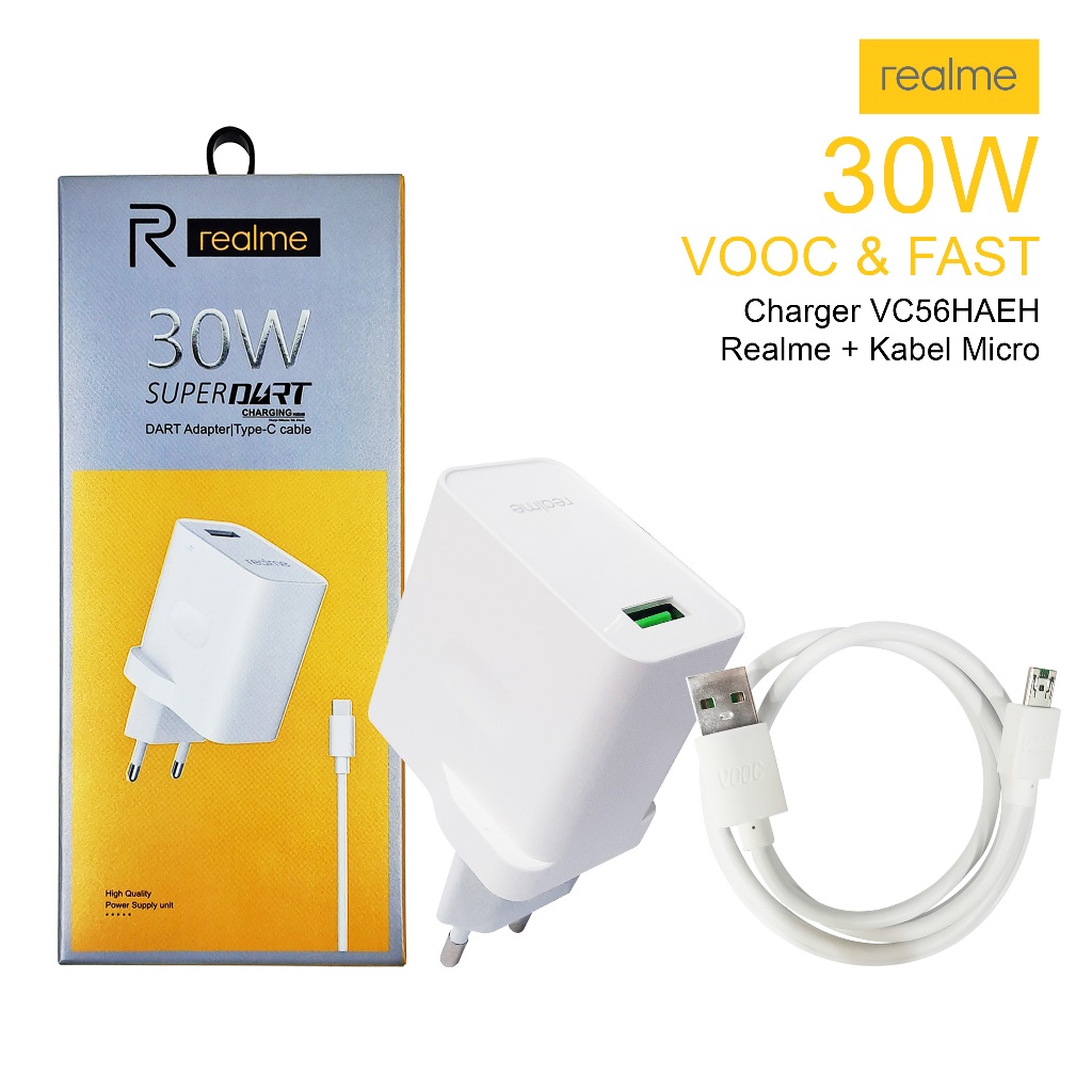 Charger REALME VOOC FAST CHARGING Original Casan HP Realme VC56HAEH + Kabel Micro
