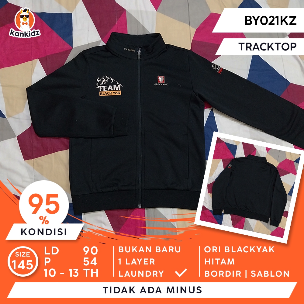 SIAP PAKAI | Jaket Anak Tracktop BlackYak | Hitam Size 145