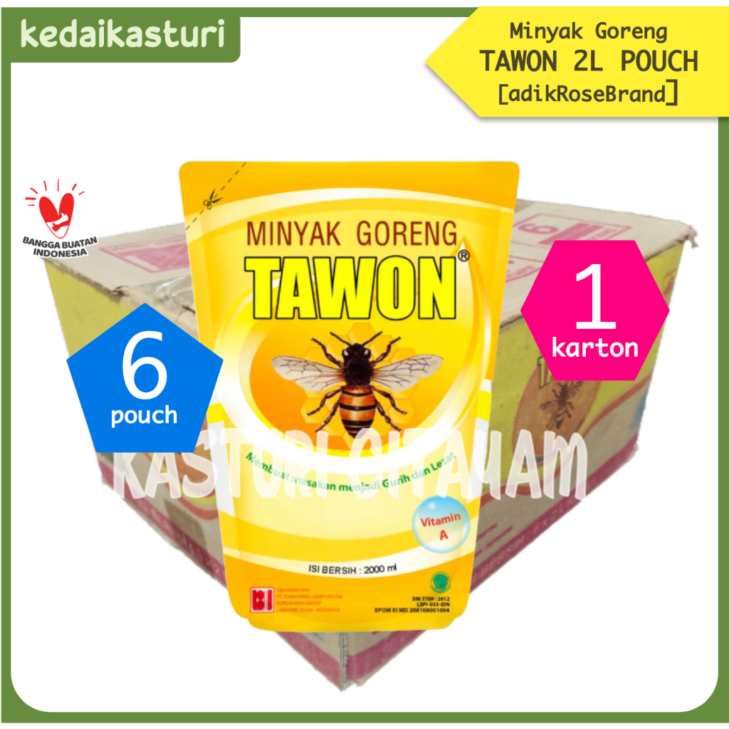 

Tawon 2 Liter Minyak Goreng Rose Brand [1 Karton x 6 Pouch]