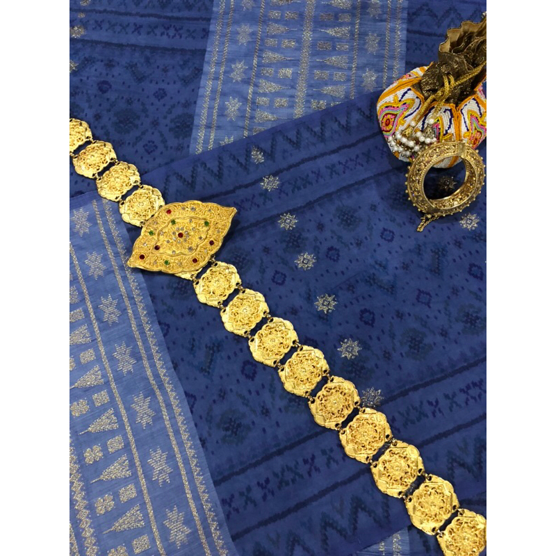 Songket Tujuh Saudara Palembang Motif Limar warna Biru