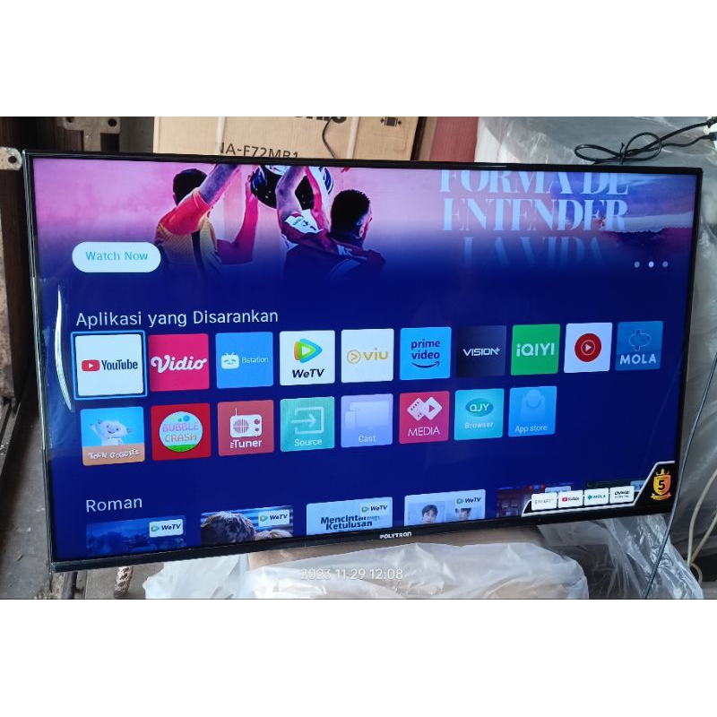 led smart tv polytron 40 inci digital wifi youtube mola tv browser screen mirroring hdmi usb garansi