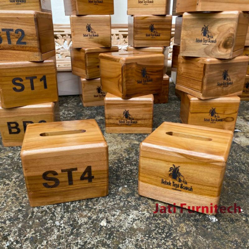 tempat tisu resto, hotel, villa - kotak tisu kayu jati- tempat tisu custom