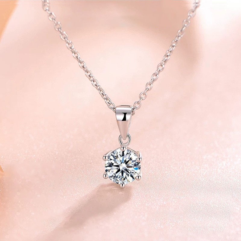 Kalung Rantai Perak Liontin Permata Silver / Kalung Wanita Rantai Nuri Permata / Kalung Perak Import