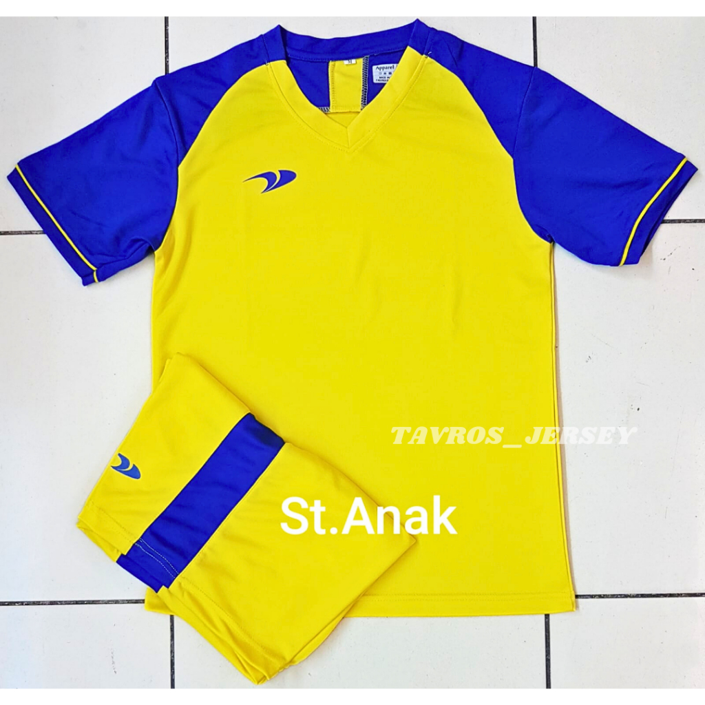 COD SETELAN BAJU FUTSAL ANAK-ANAK LOKAL DRI-FIT TERBARU JERSEY TIM SEPAK BOLA KUNING BIRU POLOS TIMN