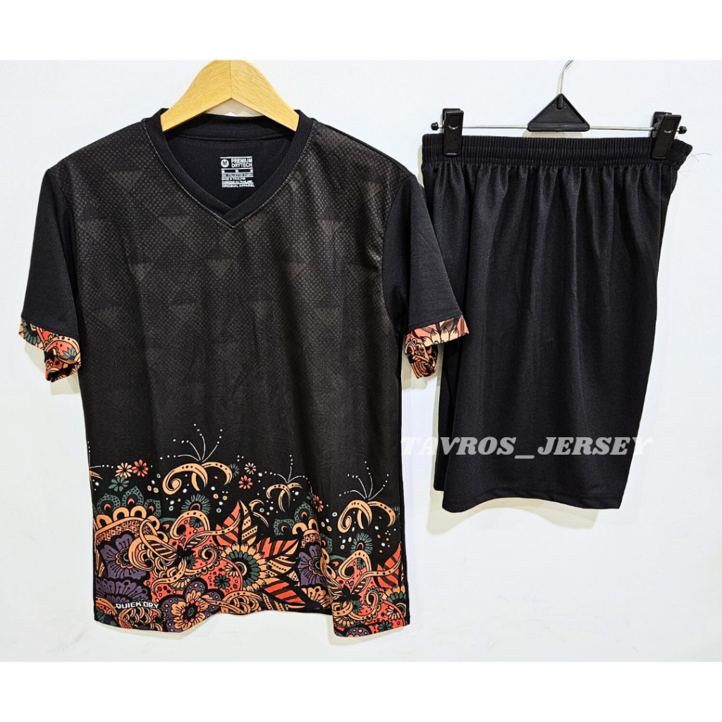 COD SETELAN FUTSAL DEWASA GO LOKAL DRI-FIT JERSEY BATIK TIM SEPAK BOLA PRINTING SUBLIM PREMIUM HITAM