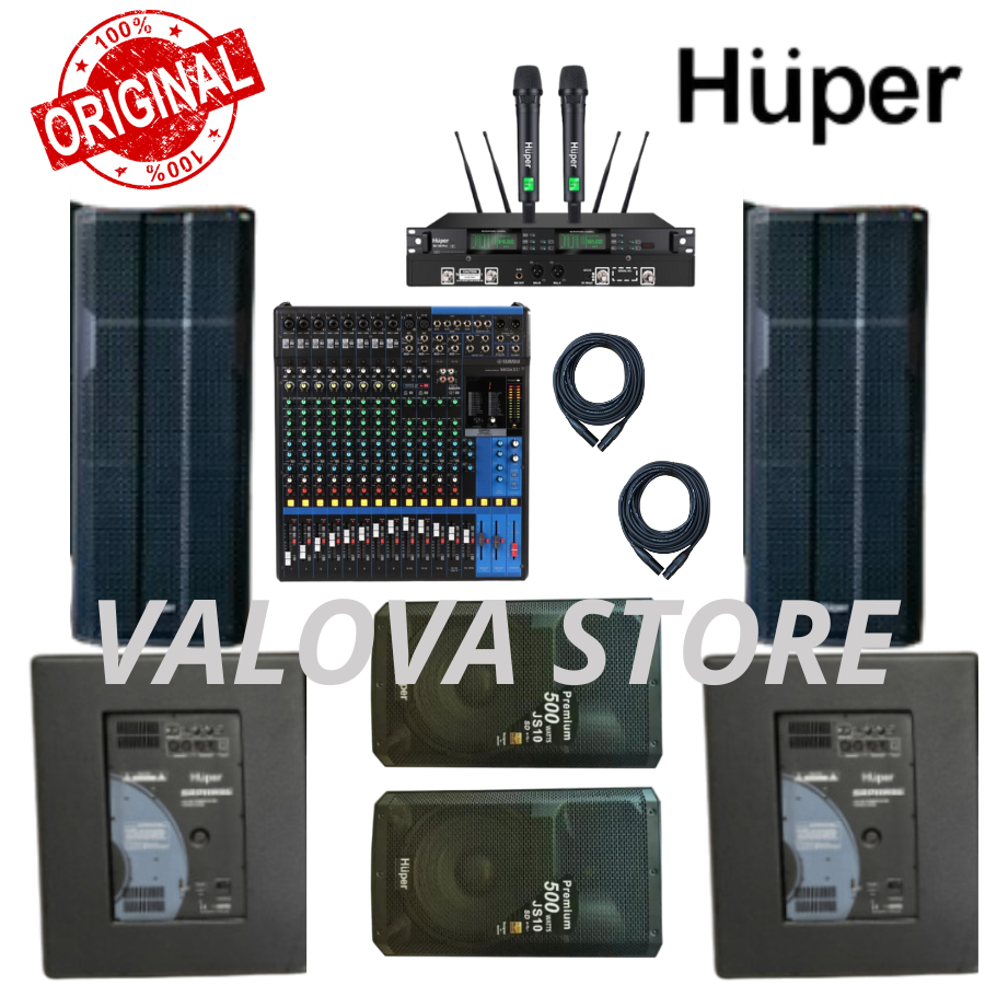 Paket 10 soundsystem outdoor HUPER + Mixer Original YAMAHA MG16XU
