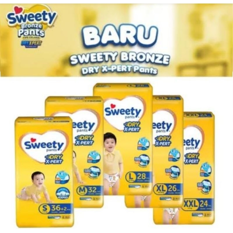 SWEETY BRONZE NEWBORN S M L / POPOK CELANA BAYI / DIAPERS SWEETY / DIAPERS POPOK BAYI MURAH