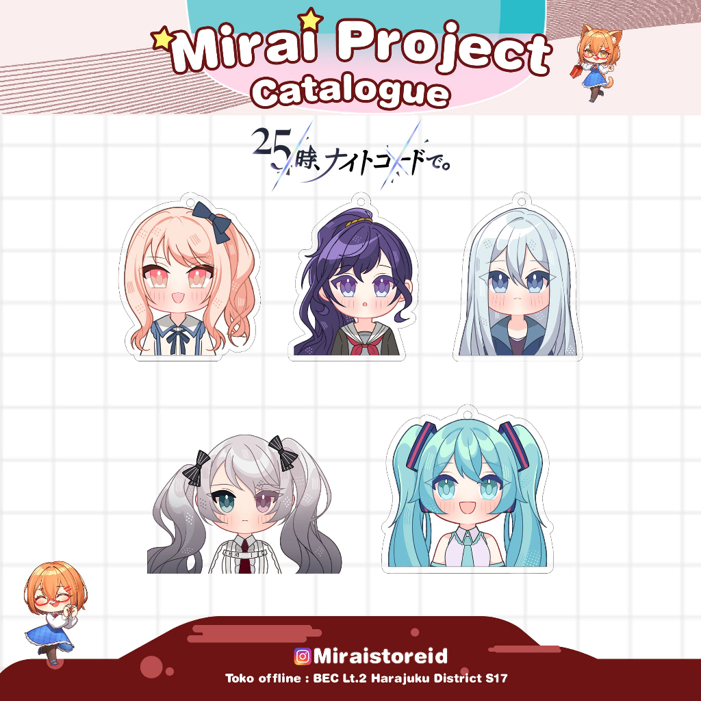 Gantungan Kunci Akrilik - Keychain Anime Project Sekai 25-ji, Nightcord de.