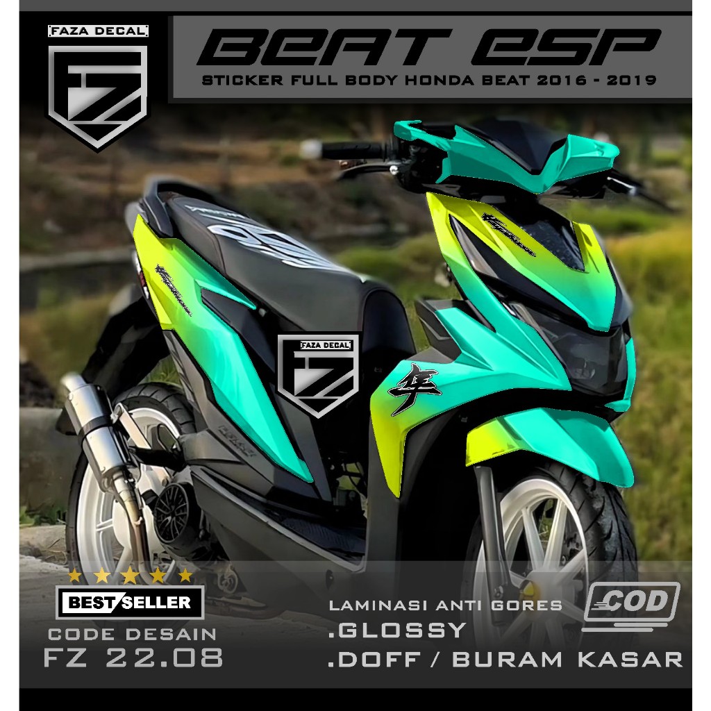 (COD) Decal Stiker Beat Fi Esp 2017 2019 Full Body Gradasi Hayabusa - Sticker Variasi Beat Full Body