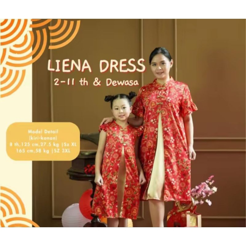 Dress cheongsam imlek couple ibu anak model belah