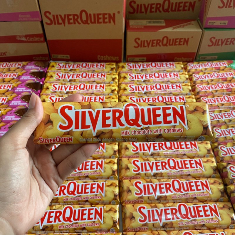 

REQUEST TAMBAHAN COKLAT SILVERQUEEN UKURAN 58gr COKLAT SILVERQUEEN ALMOND CHASEW