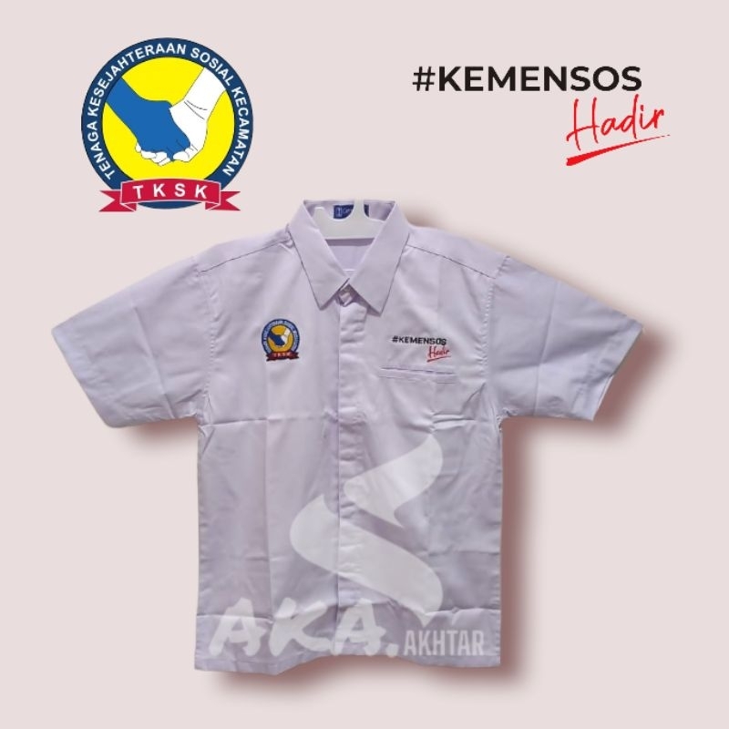 KEMEJA PUTIH TKSK SERAGAM TKSK KEMEJA KEMENSOS HADIR TKSK LENGAN PENDEK
