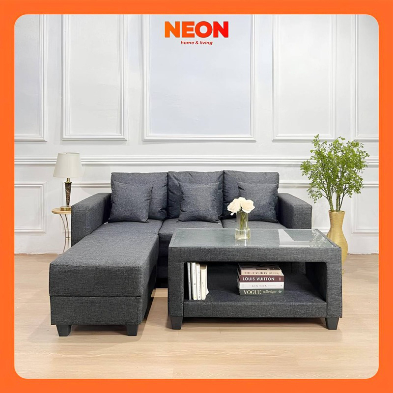 NEON Sofa Sonia | Set Sofa dan Meja | Sofa L Sudut Ruang Tamu Minimalis