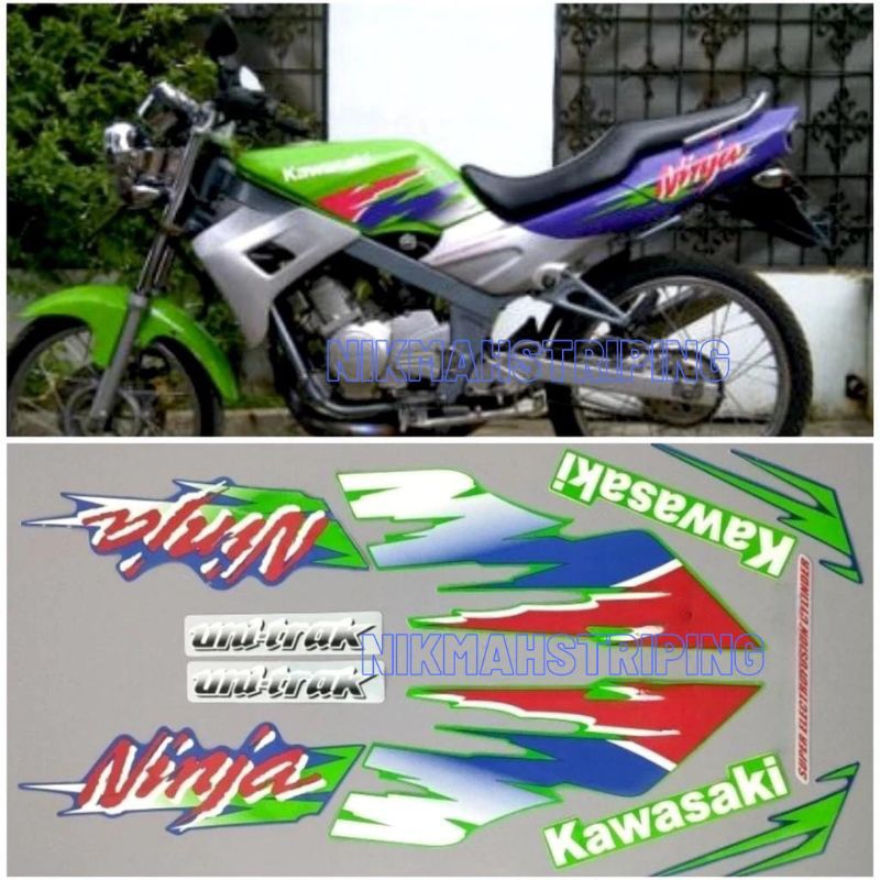 Striping Stiker Kawasaki Ninja Kis 1996 1997 1998 Fullset Merah Hijau