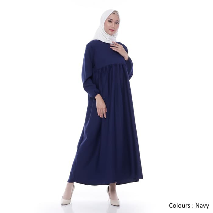 Dres / Gamis Harian Ibu Emak Nevi Navi Navy Simpel Polos Jumbo Terbaru 2024 Murah