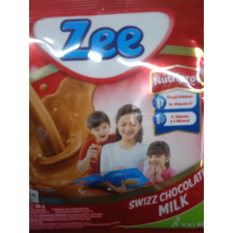 

susu bubuk cokelat Zee per renceng isi 10 sachet