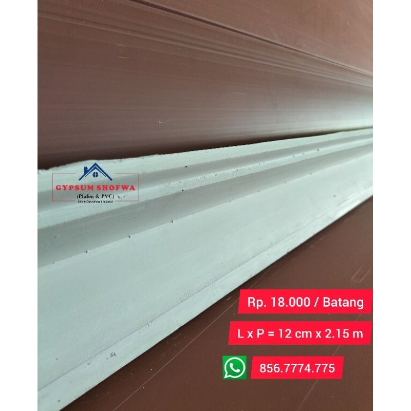 List gypsum motif siku polos 12 cm / List gypsum murah di jakarta / Gypsum Shofwa Plafon Pvc