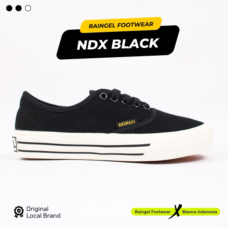 NDX BLACK - RAINGEL FOOTWEAR Sepatu lokal brand - Sneakers pria dan wanita