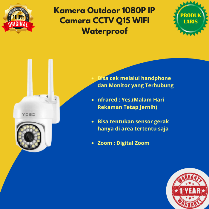 kamera mini camera cctv tanpa wifi IP Kamera Outdoor 1080P IP Camera CCTV Q15 WIFI Waterproof CCTV 3