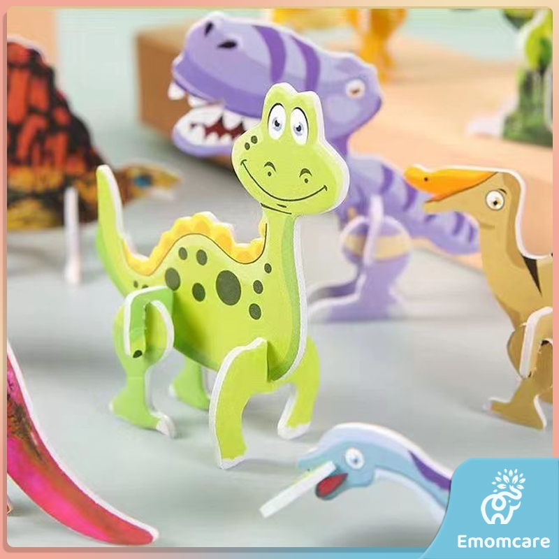 Puzzle 3D DIY Mainan Edukasi DIY Puzzle 3d Mainan Puzzle 3D Mini Motif Dino Kupu Kupu Serangga Lucu