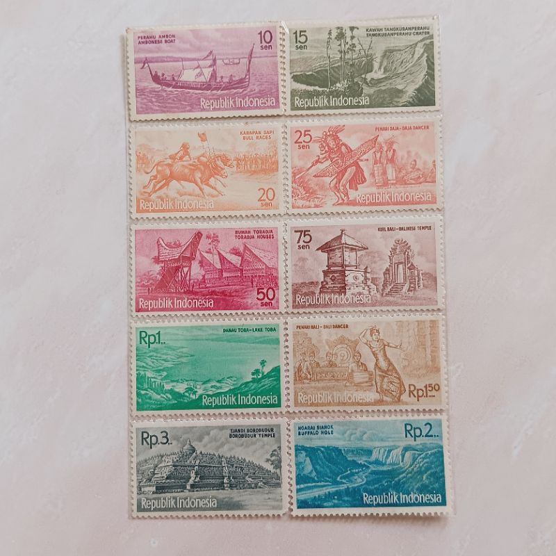 

(AB) Perangko Indonesia 1961 Pariwisata Set Lengkap 10 pcs Mint