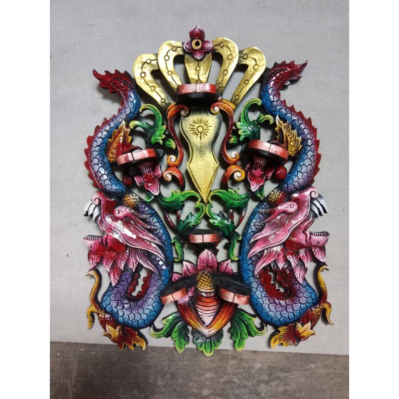 Blawong keris ukiran naga isi 3 keris