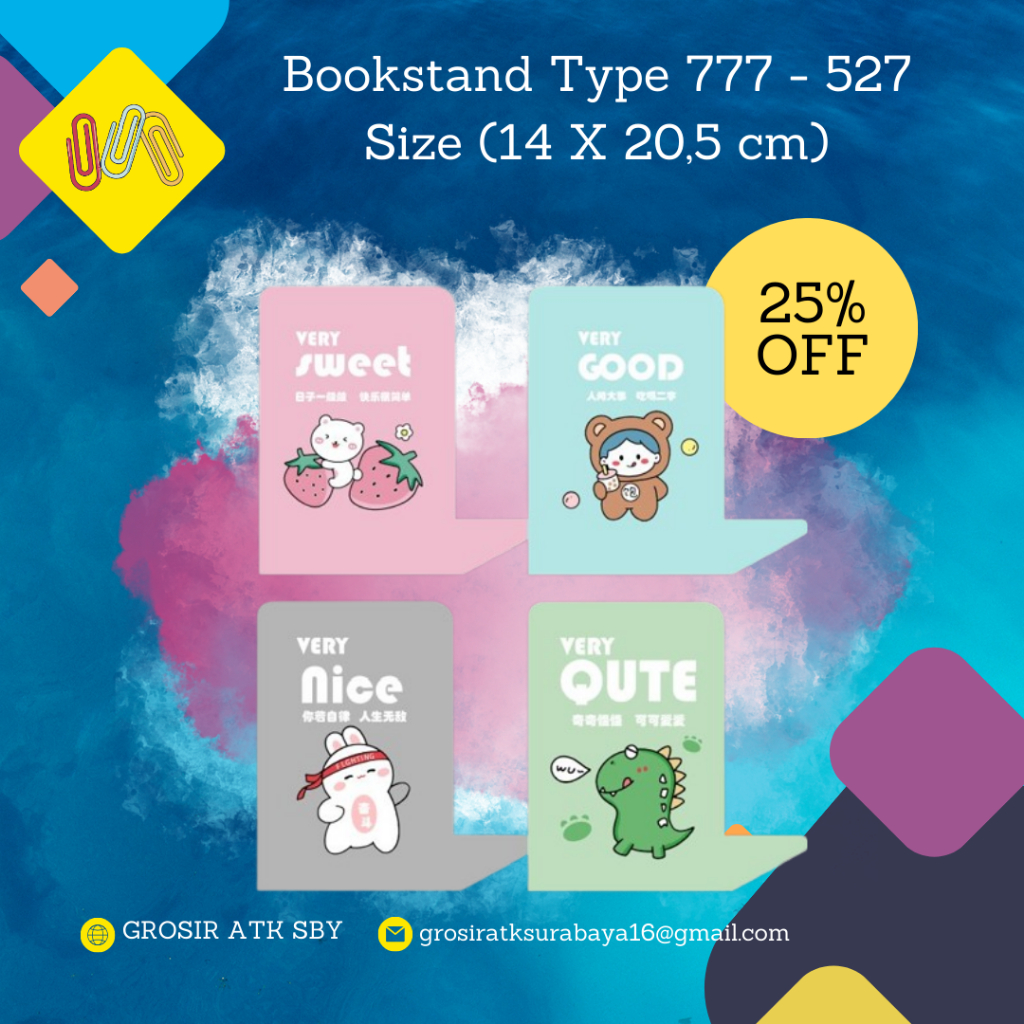 

Stand Buku / Penyangga Buku / Bookstand Type 777 - 527 (Harga Untuk 1 Set)