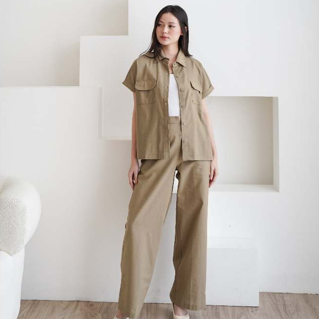 Karenza - Zora Setelan Wanita / Baju Set Wanita / Blouse Wanita / Kemeja Set oversize