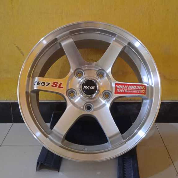 (HARGA PER 1 PCS) VELG TE37 R16 BARU h5 vcd 114 Lbr 7 ET 35 Wrn Silver Polis